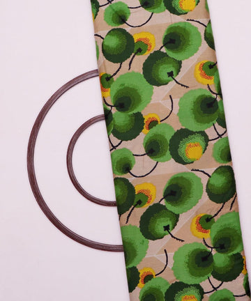 green tree print rayon fabric